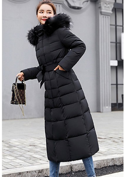 Kışlık Tam Boy Kapüşonlu Günlük Kadın Şişme Mont modelleri