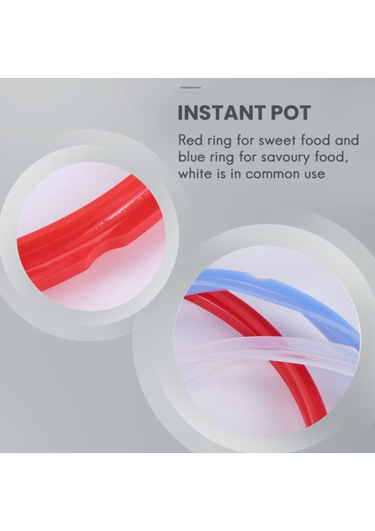 Düdüklü Tencere Aksesuarları Için Silikon Sızdırmazlık Halkası, 5 Veya 6 Litrelik Modellere Uygun, Kırmızı, Mavi ve Yaygın Şeffaf Beyaz, 3'lü Paket (Yurt Dışından) indirimleri
