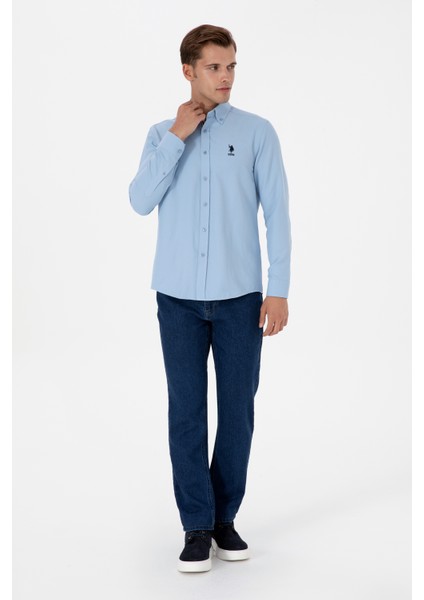 Erkek Açık Mavi Gömlek Desenli 50317249-VR003 fırsatları