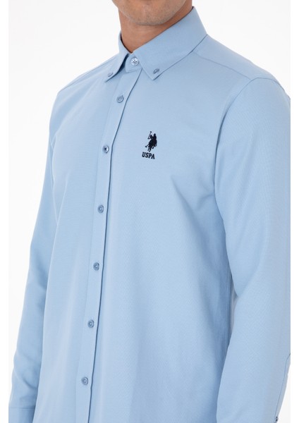 Erkek Açık Mavi Gömlek Desenli 50317249-VR003