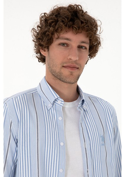 Erkek Açık Mavi Gömlek Desenli 50316573-VR003 fiyatları
