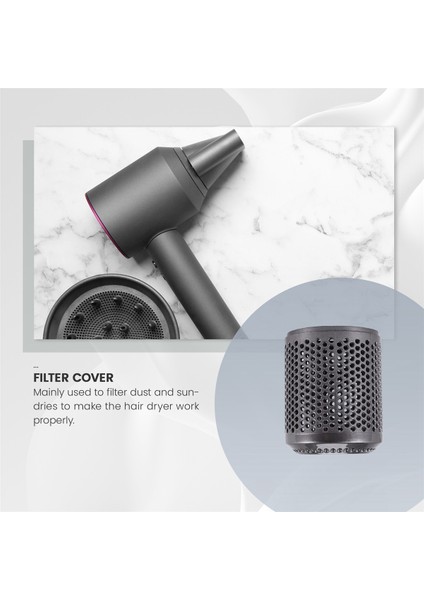 Dyson Saç Kurutma Makinesi HD01 HD03 HD08 Toz Geçirmez Dış Filtre Kapağı Elektrikli Süpürge Aksesuarları Parlak Gri Için Uygundur (Yurt Dışından) fiyatları