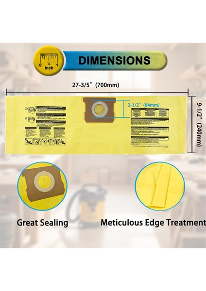 15 Adet 91964 Tip D Yüksek Verimli Vakum Filtre Torbası, 4 Galon Allaround Plus Islak/kuru Vakum Toz Torbası (Yurt Dışından) fiyatları