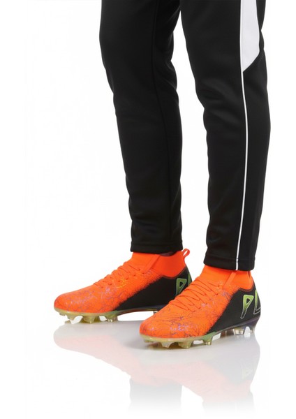 Neon Turuncu Siyah Çoraplı Bağcıklı Erkek Krampon MK-252-153 M