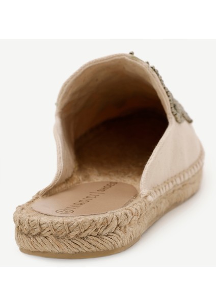 Yaprak Desenli Espadril Terlik