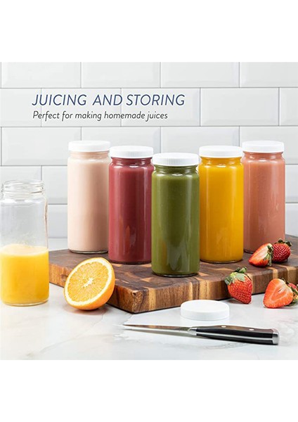 Adet Yeniden Kullanılabilir Şişeler 16 Oz Kapaklı Cam Şişeler ve Kavanozlar (Yurt Dışından) indirimleri