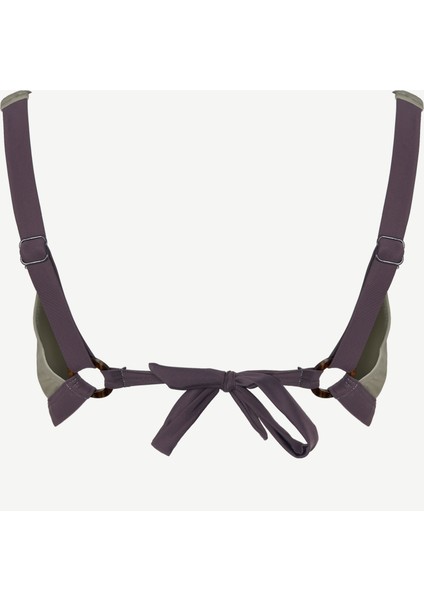 Kontrast Detaylı Geniş Üçgen Bikini Üstü