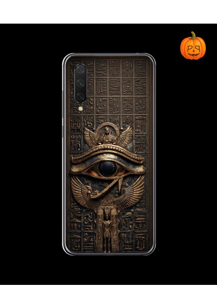 Xiaomi Mi 9 Lite Uyumlu Şeffaf Kılıf Antik Mısır 2 Tasarımlı