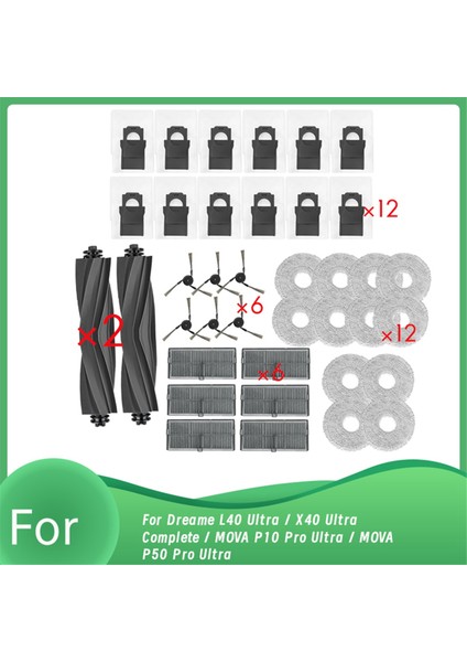 Dreame L40 Ultra / X40 Ultra Complete / Mova P10 Pro Ultra / Mova P50 Pro Ultra Vacuum Ultra Dayanıklı Aksesuarlar (Yurt Dışından)