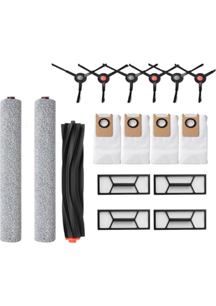 Eufy Omni S1 Pro/omni S1 Elektrikli Süpürge Yedek Parçaları Için 17 Adet Vakum Fırçası Hepa Filtre Paspas Bezi Toz Torbası (Yurt Dışından)