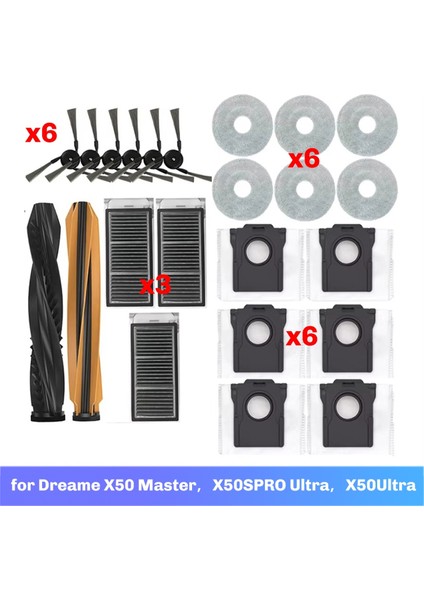Dreame X50 Master, X50SPRO Ultra, X50ULTRA Elektrikli Süpürgeler Toz Torbası Ana Yan Fırça Hepa Filtre Paspas Bezleri Aksesuarları (Yurt Dışından) fiyatları