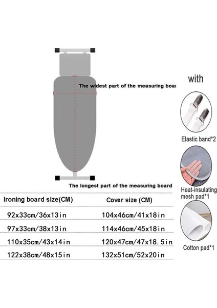 Yüksek Sıcaklığa Dayanıklı Ütü Masası Örtüsü, Ev Tipi Ütü Masası Kumaş Örtüsü, Gri Pamuklu Ütü Masası Örtüsü (Yurt Dışından) fırsatları