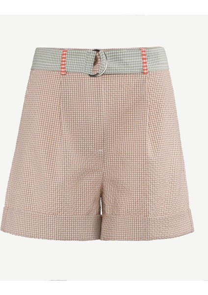 Kısa Boy Cepli Kemerli Duble Paça Şort