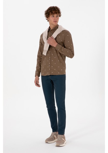 Erkek Haki Gömlek Desenli 50316561-VR027 fırsatları