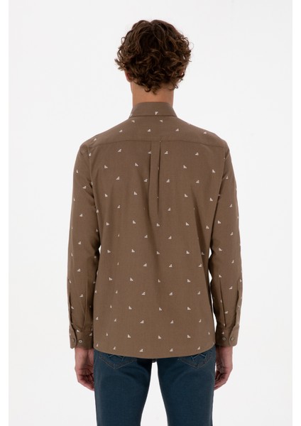 Erkek Haki Gömlek Desenli 50316561-VR027 indirimleri