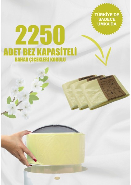 16LT Uyumlu 3 Paket - 2250 Adet Bez Kapasiteli Bahar Çiçekleri Kokulu Yerli Çöp Poşeti