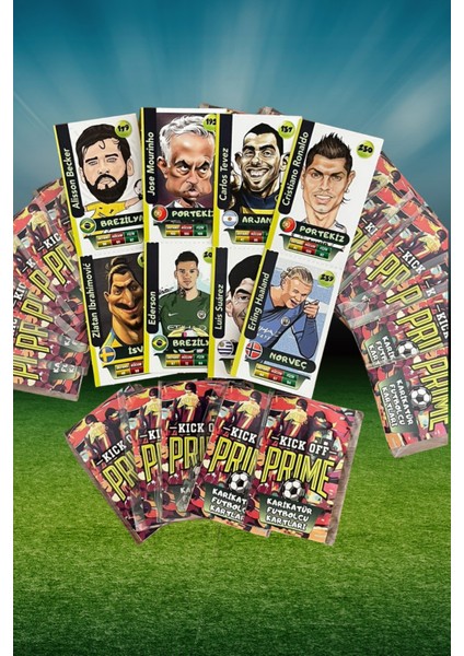 Kick Off Prime Karikatür Futbolcu Kartları 35 Jelatin 70 Adet Eğlenceli Oyun Kartı fiyatları