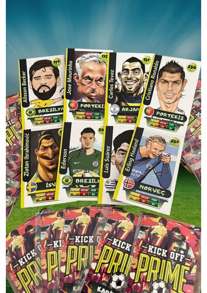 Kick Off Prime Karikatür Futbolcu Kartları 35 Jelatin 70 Adet Eğlenceli Oyun Kartı modelleri