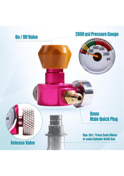 Soda Makinesi Için Basınç Göstergeli Co2 Hızlı Adaptörlü Soda Değişim Karbonatörü Soda Co2 Silindir Adaptörü Bağlantısı (Yurt Dışından) fiyatları
