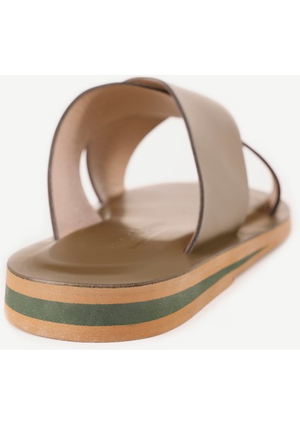 Çapraz Bantlı Deri Terlik