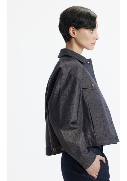 Gömlek Yaka Önü Cepli Kısa Ceket