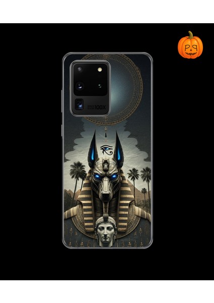 Samsung Galaxy S20 Ultra Uyumlu Şeffaf Kılıf Antik Mısır 5 Tasarımlı