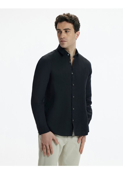 Erkek Uzun Kollu Yaka Düğmeli Spor Gömlek