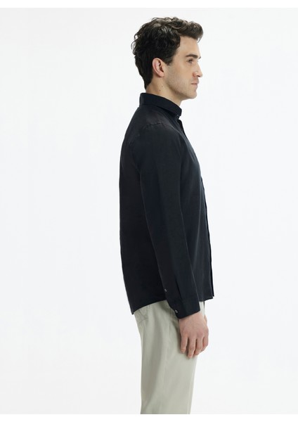 Erkek Uzun Kollu Yaka Düğmeli Spor Gömlek