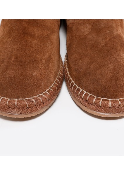 Renk Detaylı Deri Espadril