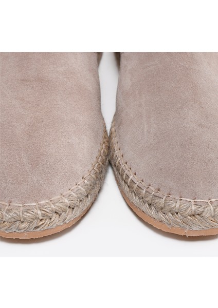 Renk Detaylı Deri Espadril