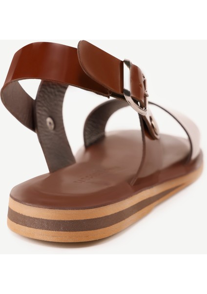 Tek Bantlı Deri Sandalet
