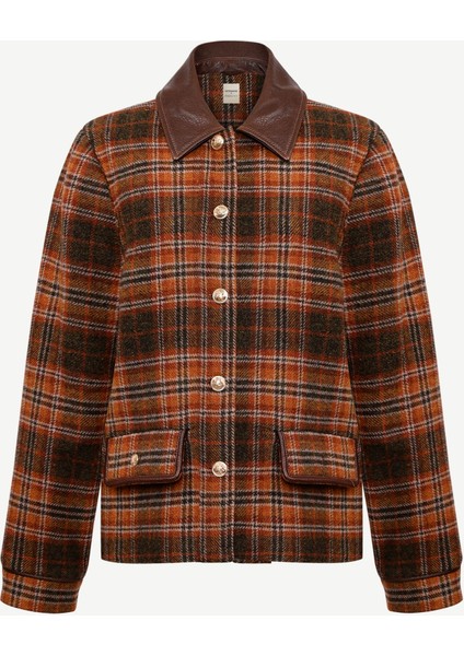 Cropped Gömlek Yaka Uzun Kol Ceket