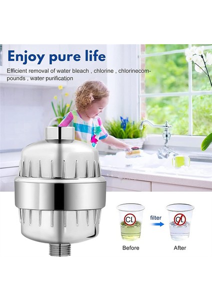 Sert Su Için 25 Aşamalı Duş Filtresi, Kloru Gidermek Için Değiştirilebilir Filtreli Su Yumuşatıcı Duş Başlığı Filtresi (Yurt Dışından) modelleri