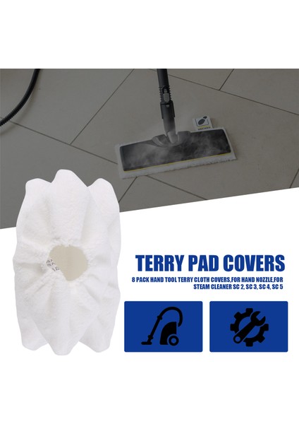 8 Paket El Aleti Havlu Kumaş Kılıfları, El Ucu Için, Karcher Buharlı Temizleyici Sc 2, Sc 3, Sc 4, Sc 5 Için (Yurt Dışından) fırsatları