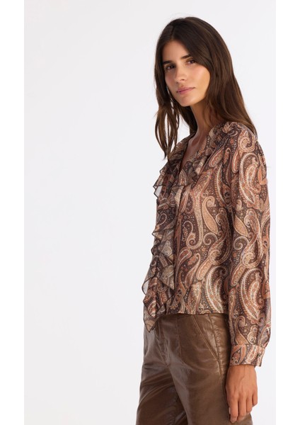 Regular V Yaka Uzun Kol Bluz