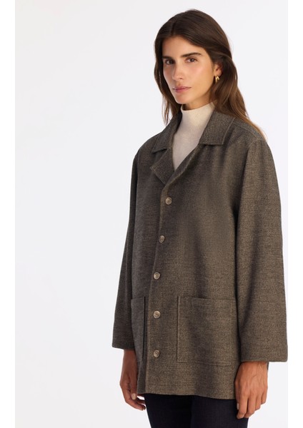 Boyfriend Ceket Yaka Uzun Kol Ceket