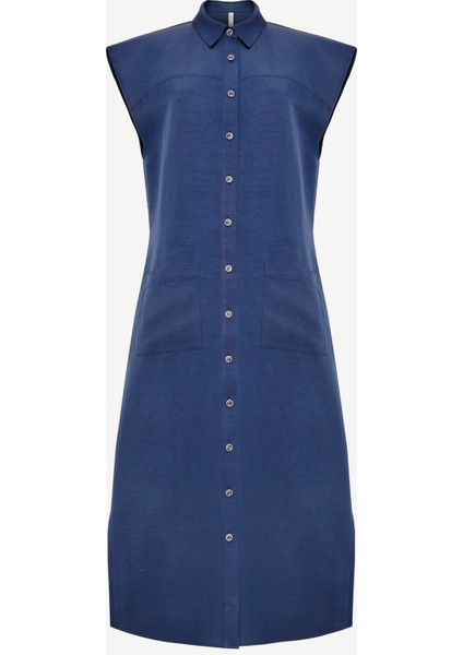 Kolsuz Midi Boy Gömlek Elbise