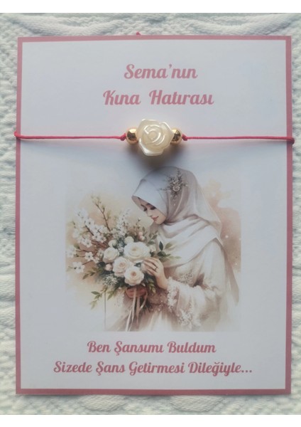 72 Adet Kişiye Özel Gül Inci Model Düğün Nikah Nişan Söz Kına Hatırası Dağıtmalık Hediyelik Bileklik