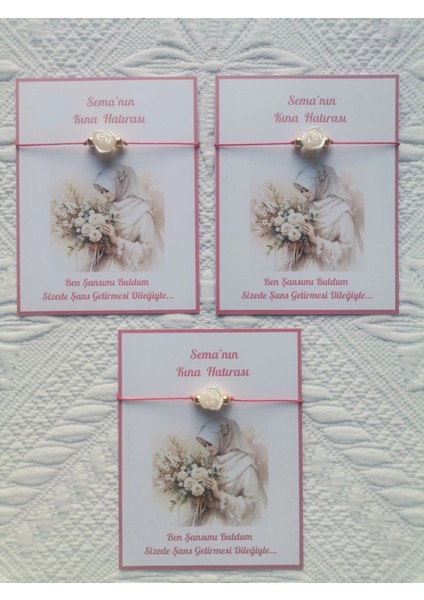 72 Adet Kişiye Özel Gül Inci Model Düğün Nikah Nişan Söz Kına Hatırası Dağıtmalık Hediyelik Bileklik modelleri
