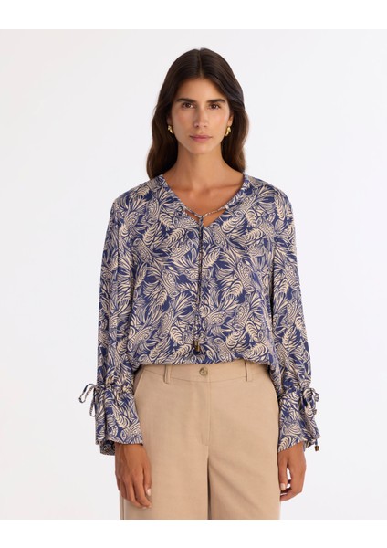 Regular V Yaka Uzun Kol Bluz