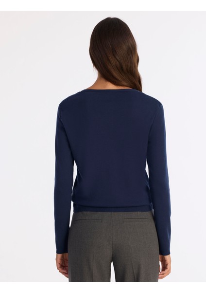 Regular Bisiklet Yaka Uzun Kol Hırka