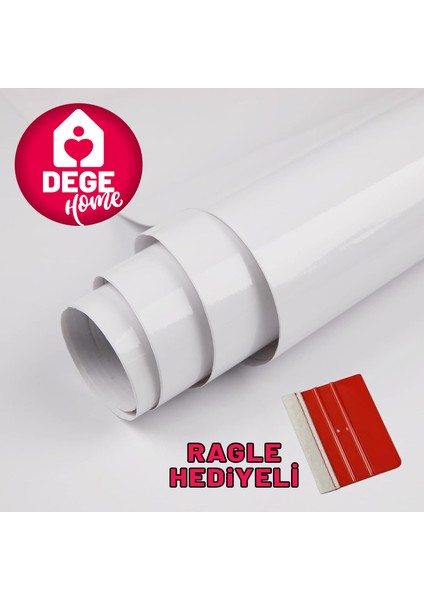 Parlak Beyaz Lake Yapışkanlı Folyo, 100 x 200 cm . Mobilya, Masa, Dolap Kaplama Folyosu No: 2010