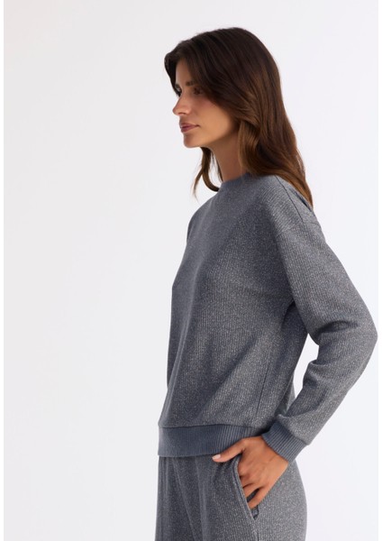 Regular Bisiklet Yaka Uzun Kol Sweatshirt