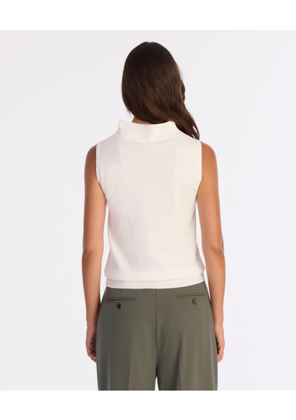 Regular Yarım Balıkçı Yaka Kolsuz Kazak