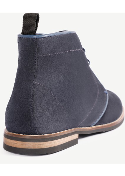 Renk Detaylı Deri Süet Bot