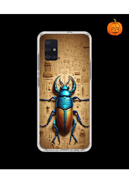 Samsung Galaxy A51 Uyumlu Şeffaf Kılıf Antik Mısır 3 Tasarımlı