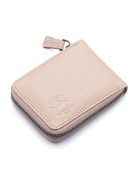 Hakiki Deri Kağıt Para ve Bol Şeffaf Kart Bölmeli, Fermuarlı Unisex Kartlık - Pudra fiyatları