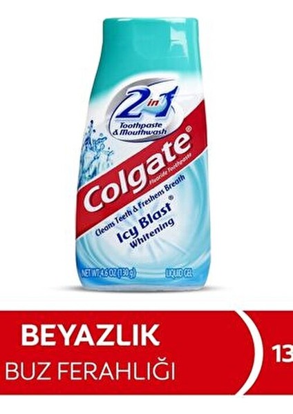 2 In 1 Diş Macunu Ağız Bakım Suyu Etkisiyle 130 G Buz Ferahlığı fiyatları