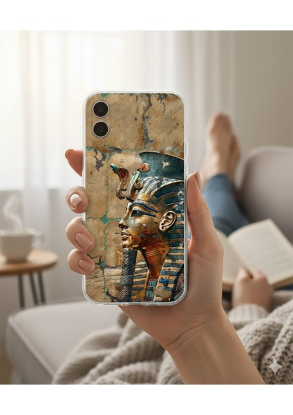 Samsung Galaxy A15 Uyumlu Şeffaf Kılıf Antik Mısır 6 Tasarımlı modelleri