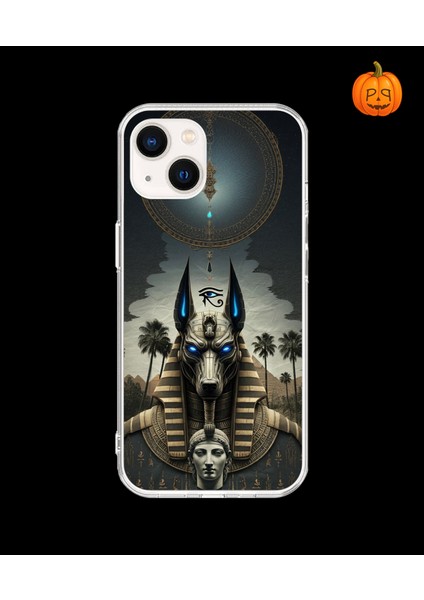 iPhone 15 Uyumlu Şeffaf Kılıf Antik Mısır 5 Tasarımlı